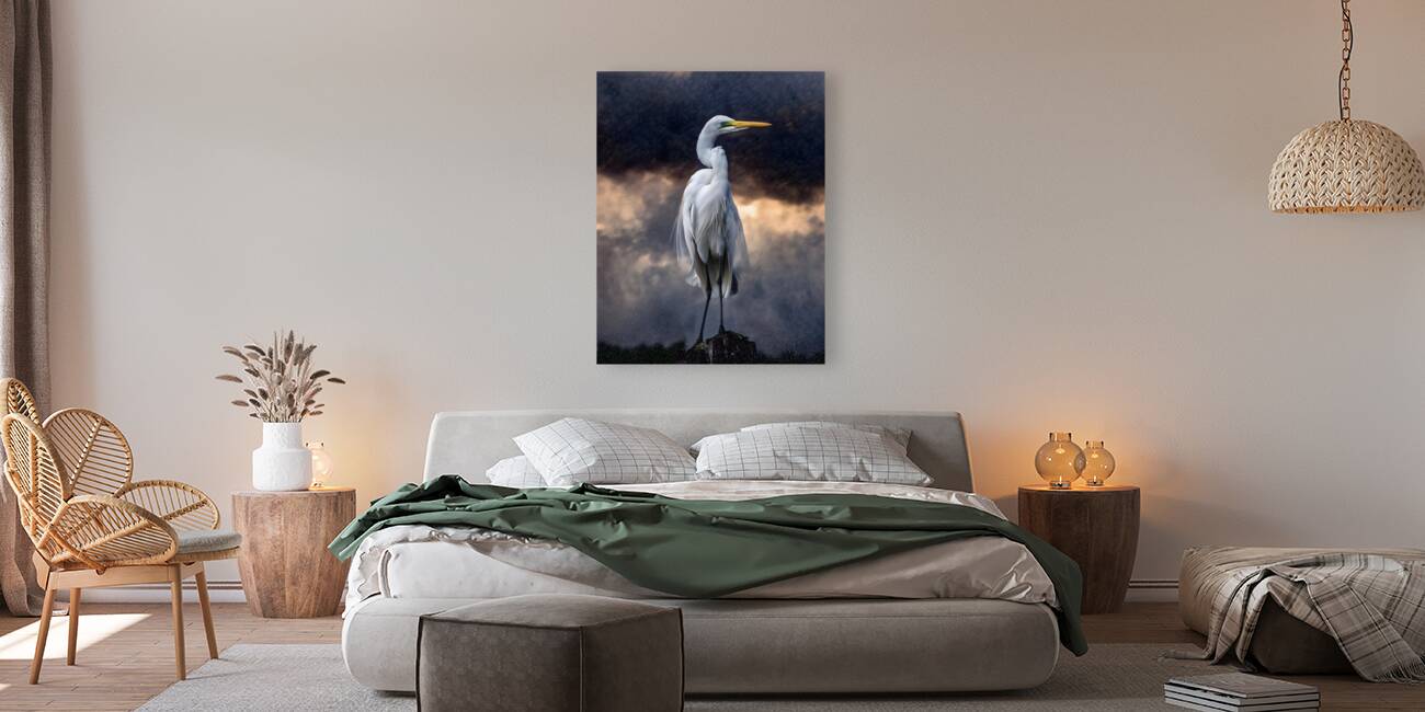 Egret Standing Tall Reproduction