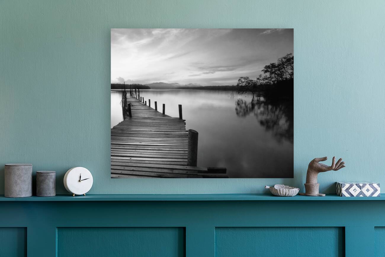 Dawn Breaks Over Still Waters Reproduction