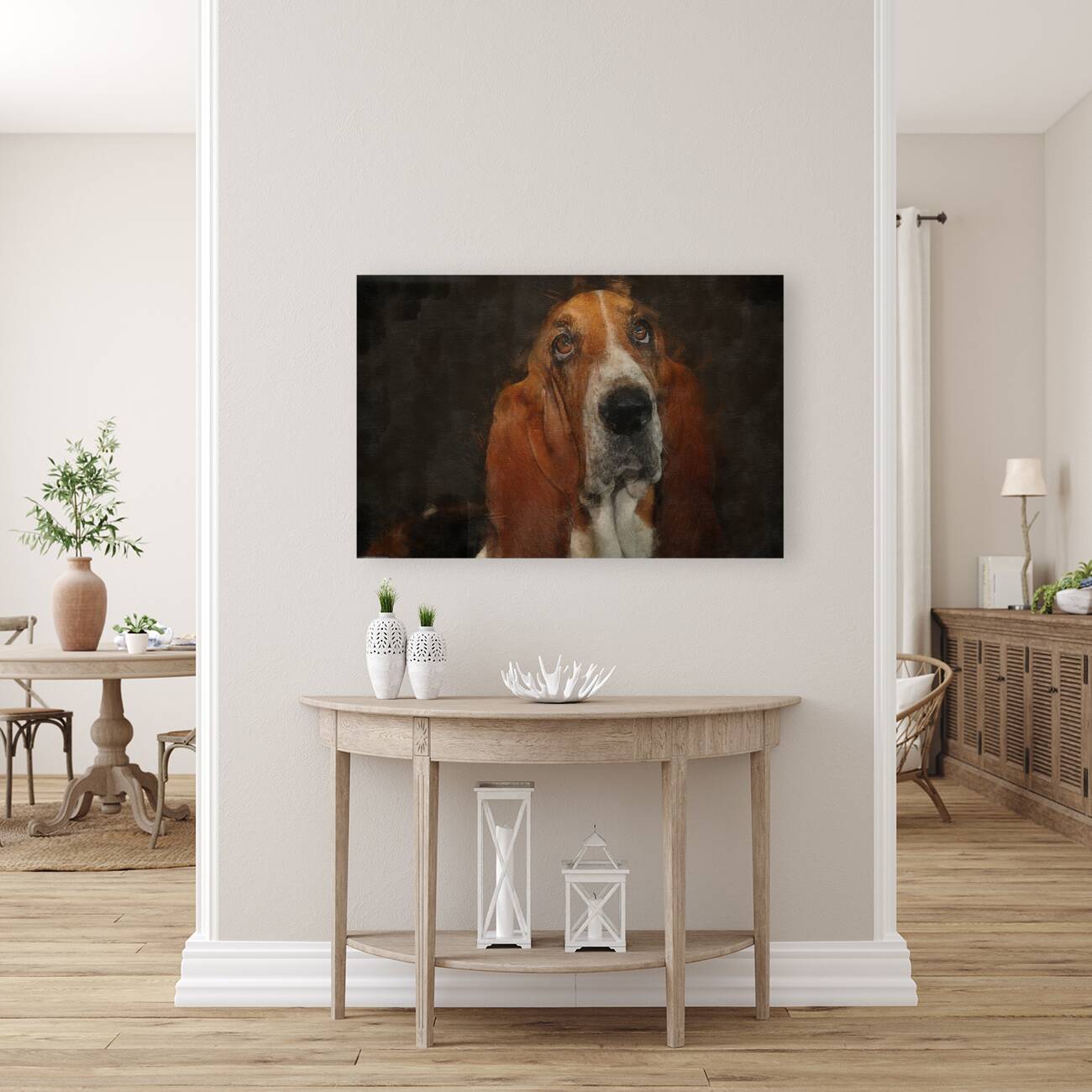 Basset Hound Portrait Reproduction