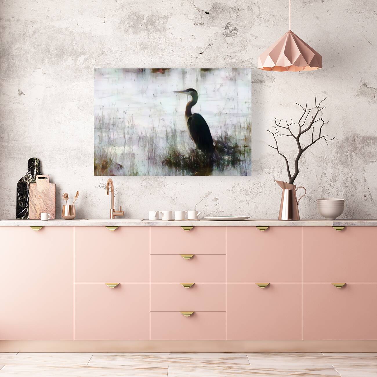 Great Blue Heron In The Shallows Reproduction