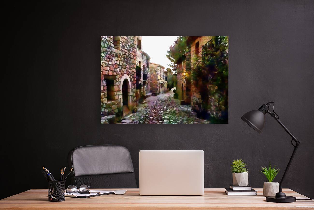 Tuscany Cobblestone Streets and Homes Reproduction