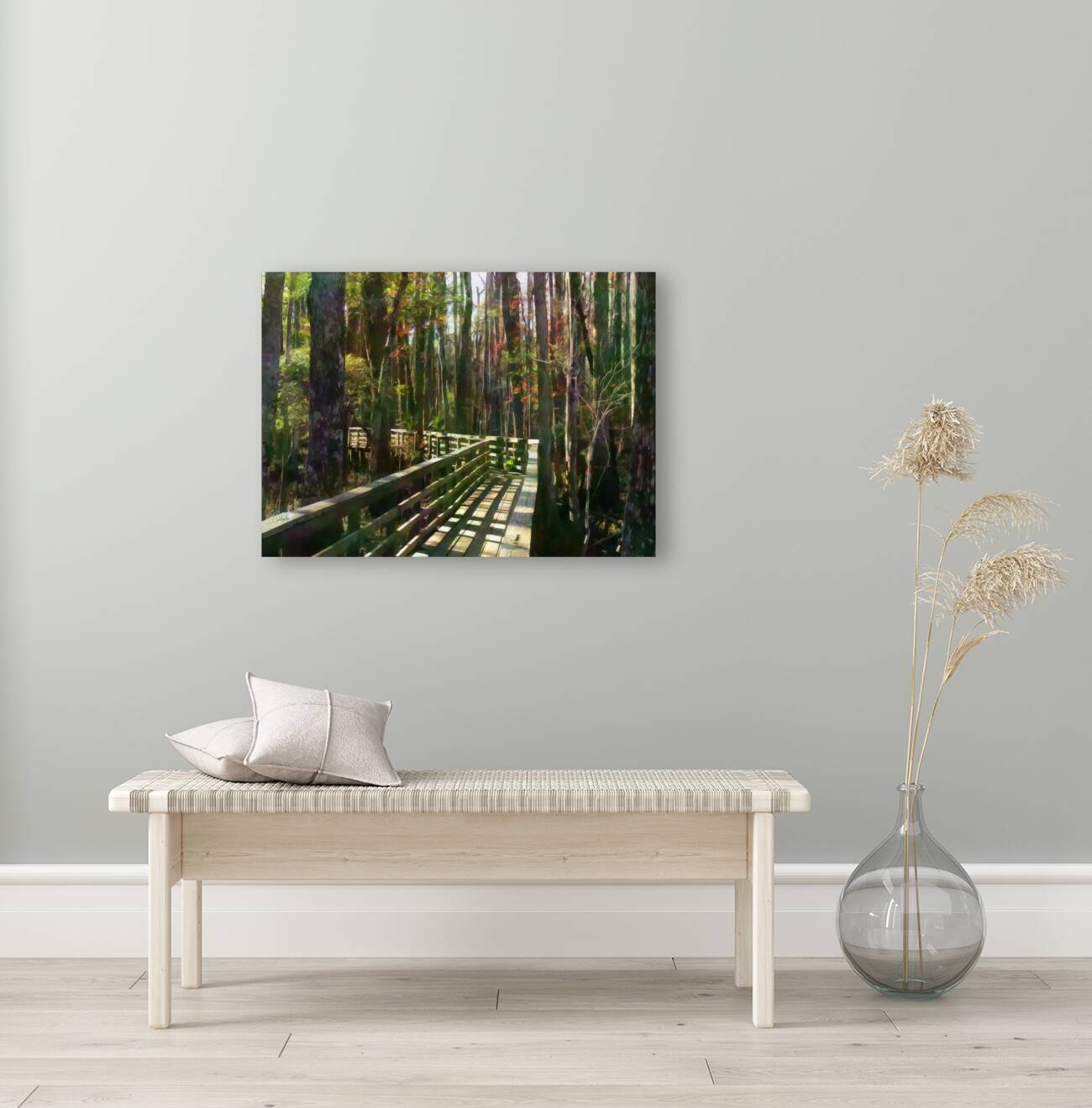 Wooden Walk Into Fall Reproduction