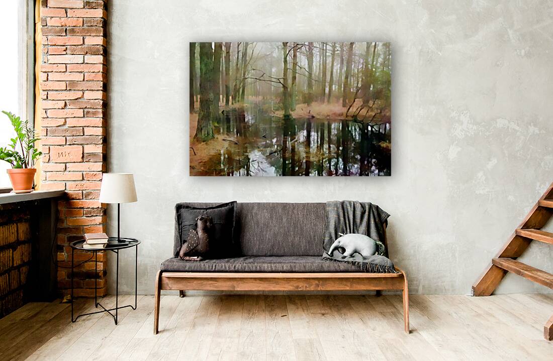 Meandering Backwater Swampy Reflections Reproduction