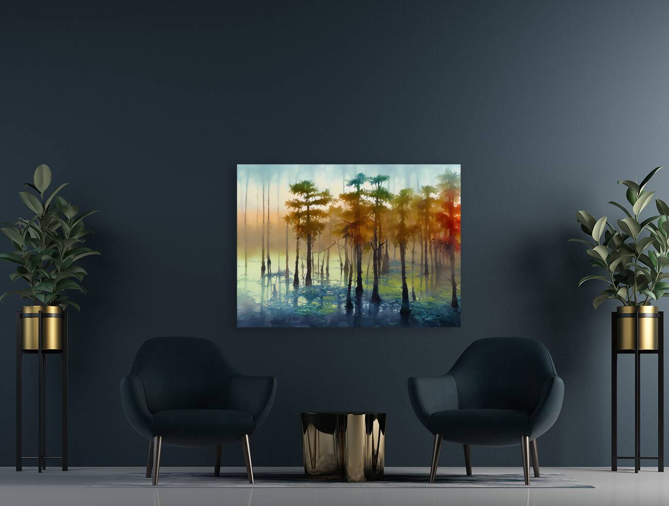 Cypress Trees in the Swamp  back frame mount