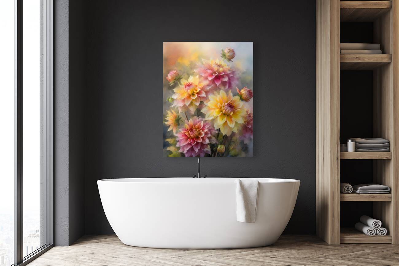 Dahlia Blooms and Buds Reproduction