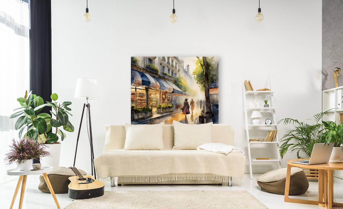 Street Shops in Paris Reproduction