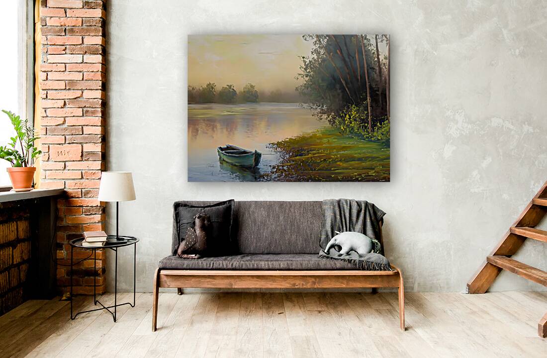 The Boat Along The Bank Reproduction