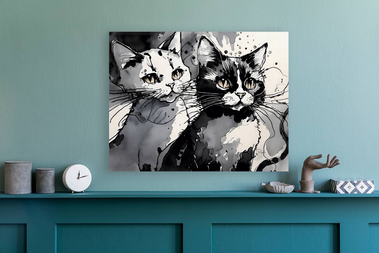 Two Fine Felines Reproduction