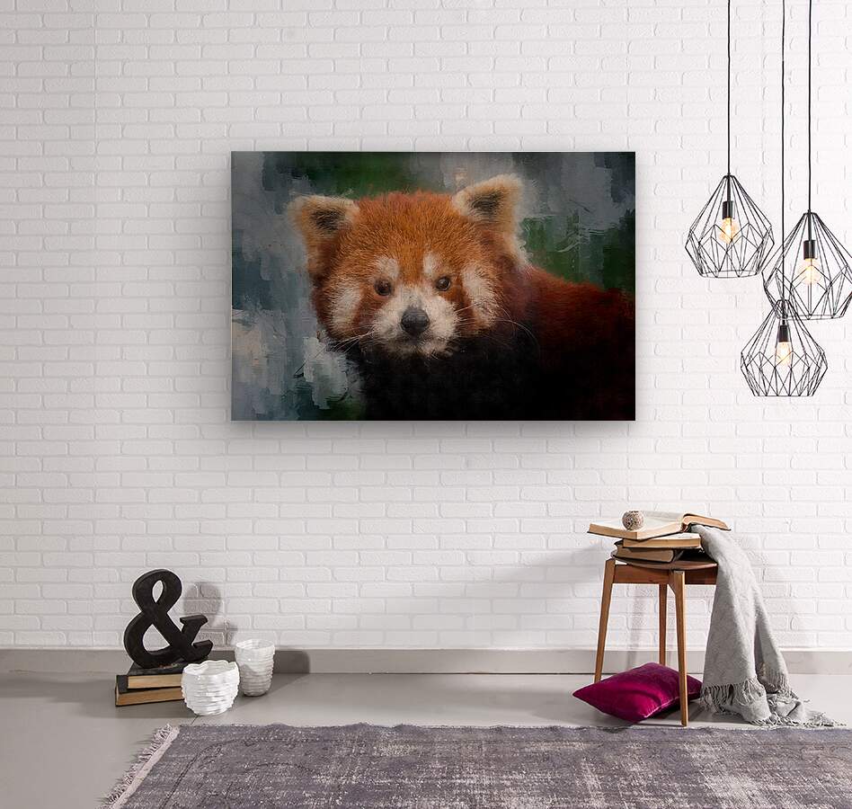 Red Panda Portrait  Wood print