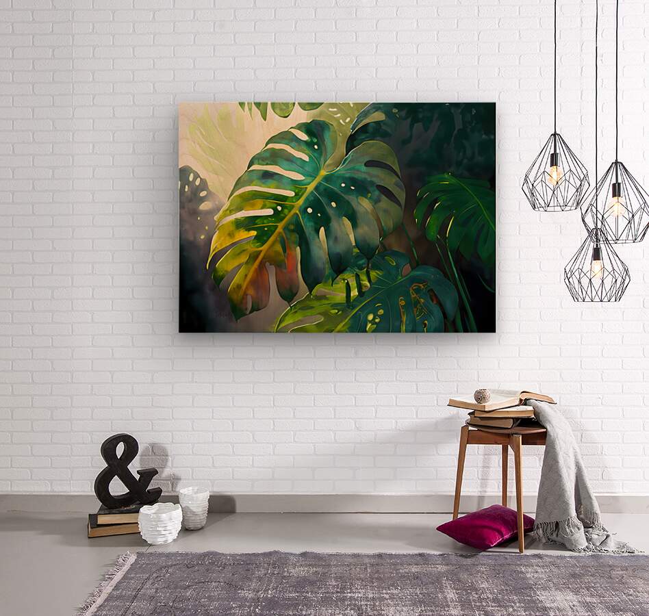 Philodendron Fronds II  Wood print