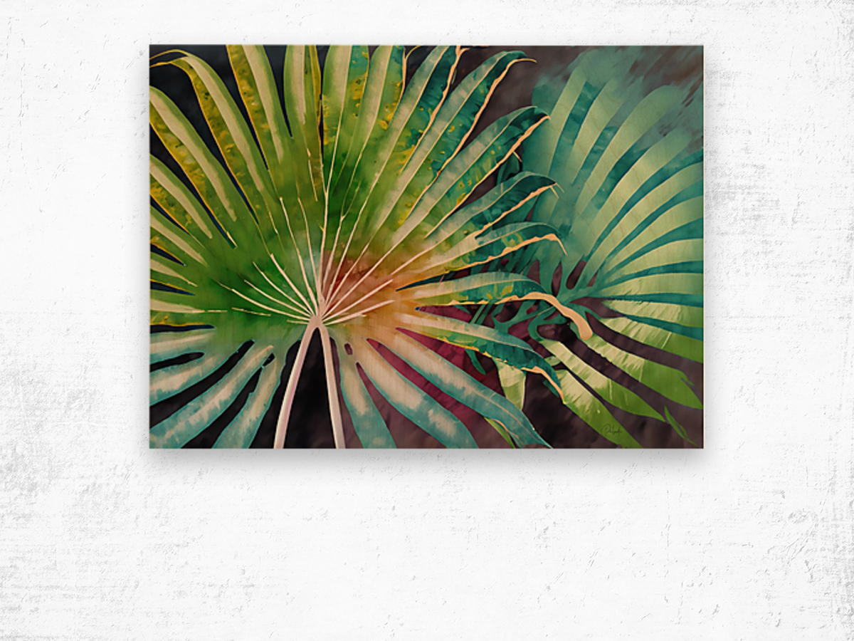 Tropical Palms III Wood print