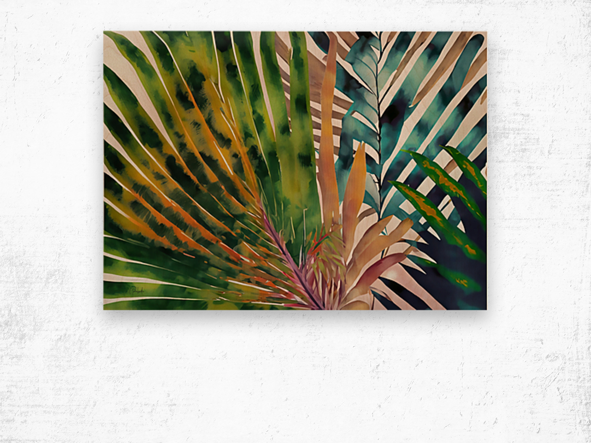 Tropical Palms II Wood print