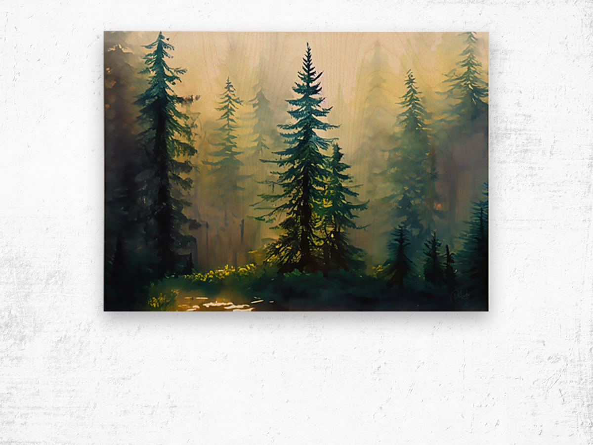 Fir Tree Forest Wood print